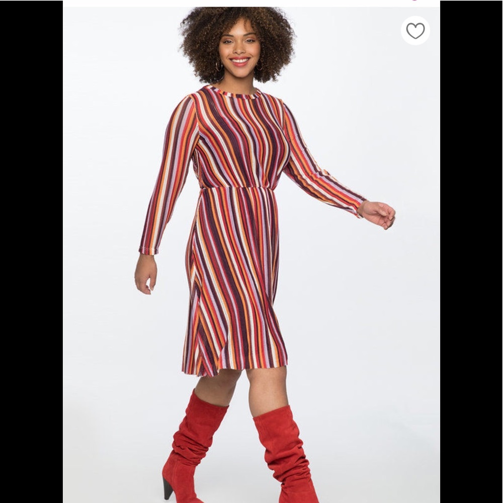 Eloquii stripe mesh dress
